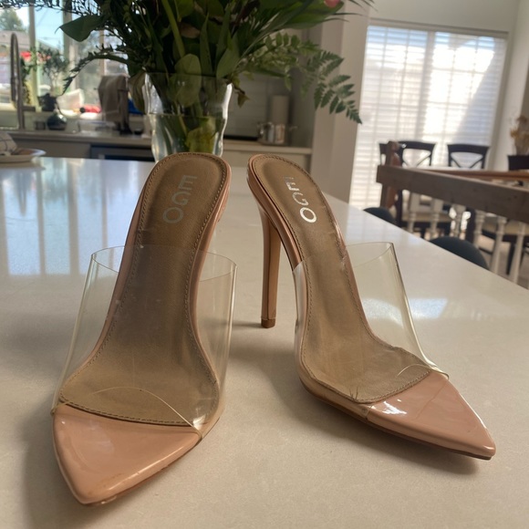 EGO Peep Toe Mule in Nude Patent - Picture 1 of 6